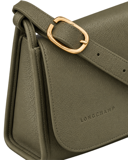 Le Foulonné M Crossbody bag Khaki - Leather