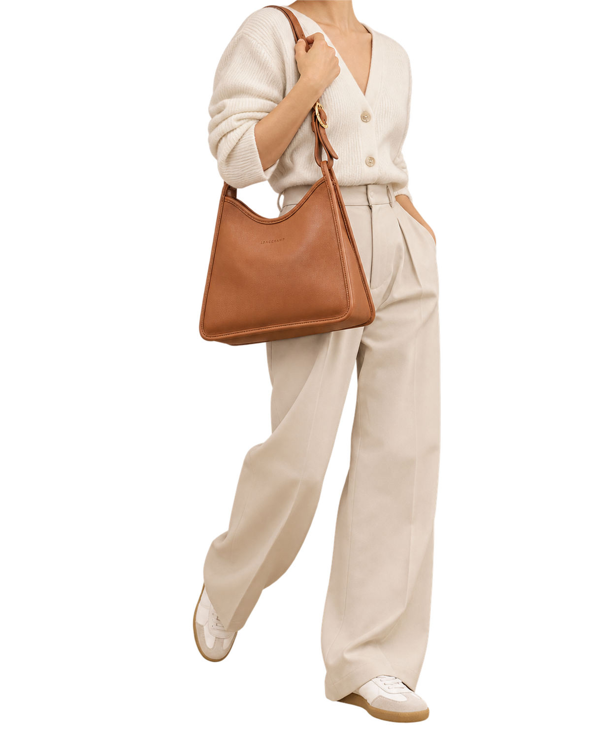 Le Foulonné M Hobo bag Caramel - Leather