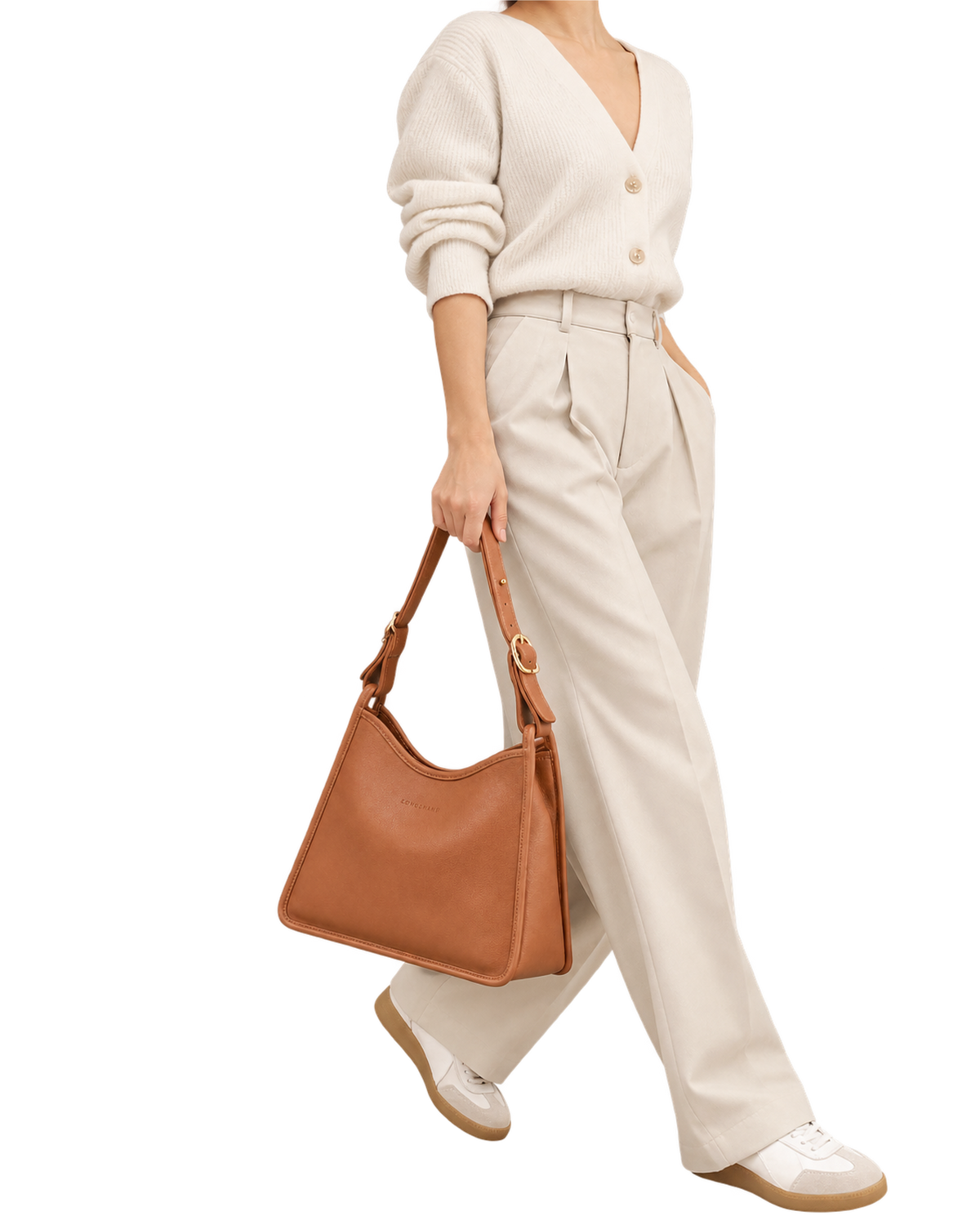 Le Foulonné M Hobo bag Caramel - Leather