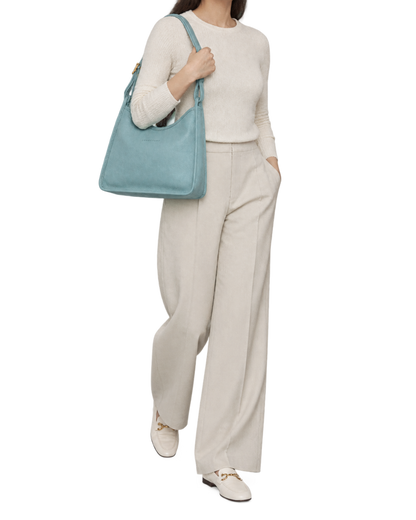 Le Foulonné M Hobo bag Eucalyptus - Leather