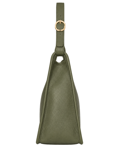 Le Foulonné M Hobo bag Khaki - Leather