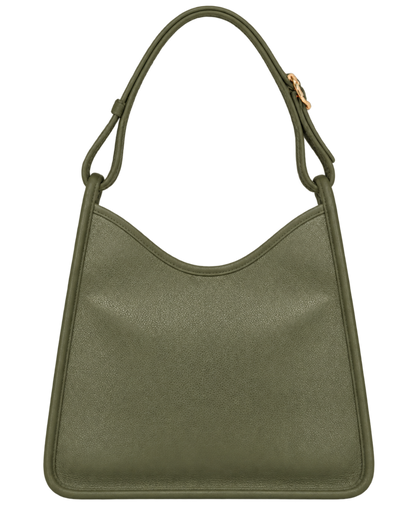 Le Foulonné M Hobo bag Khaki - Leather