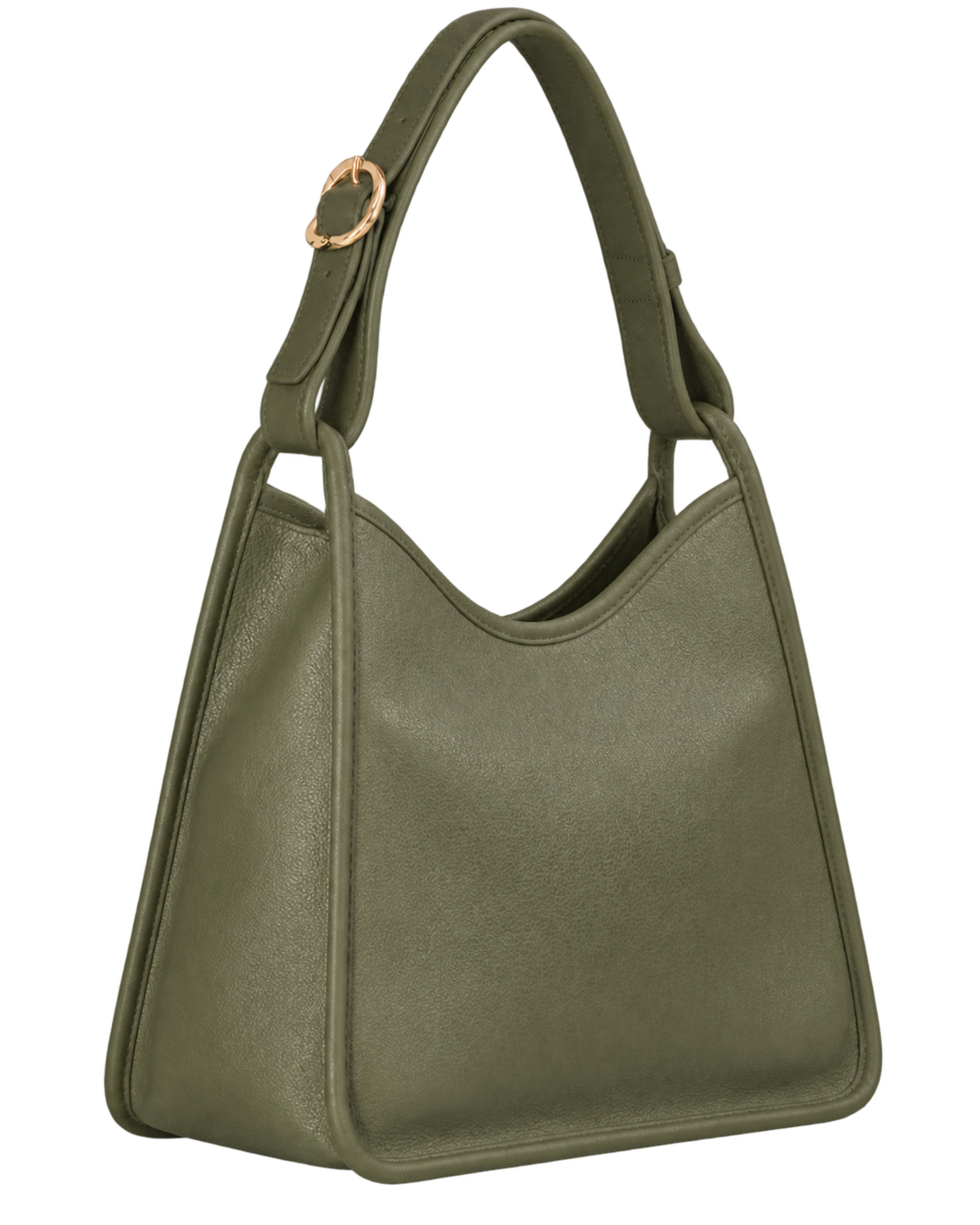 Le Foulonné M Hobo bag Khaki - Leather