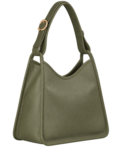Le Foulonné M Hobo bag Khaki - Leather