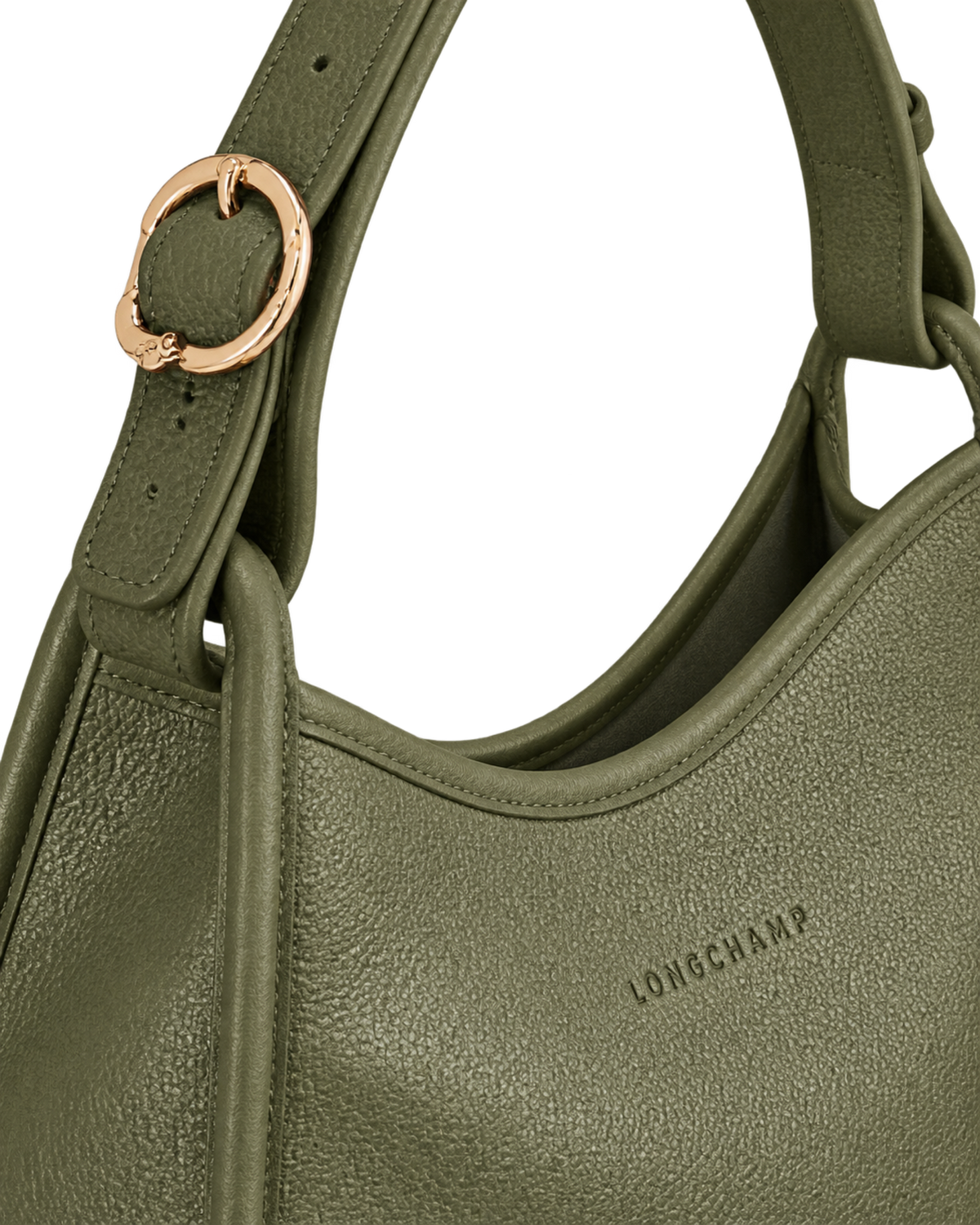 Le Foulonné M Hobo bag Khaki - Leather