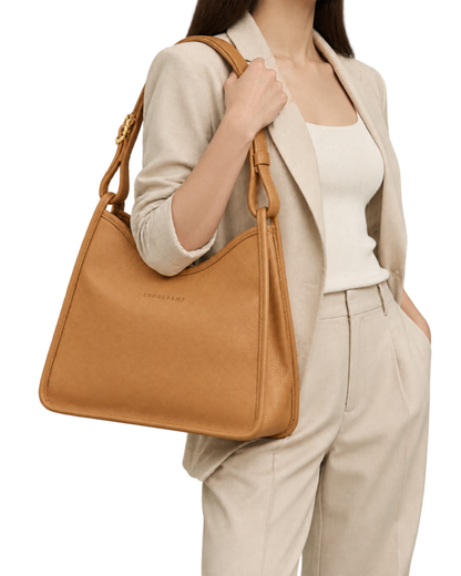 Le Foulonné M Hobo bag Walnut - Leather