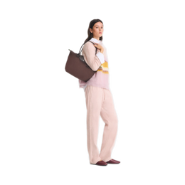 Le Pliage Green M Tote bag Mocha - Recycled canvas