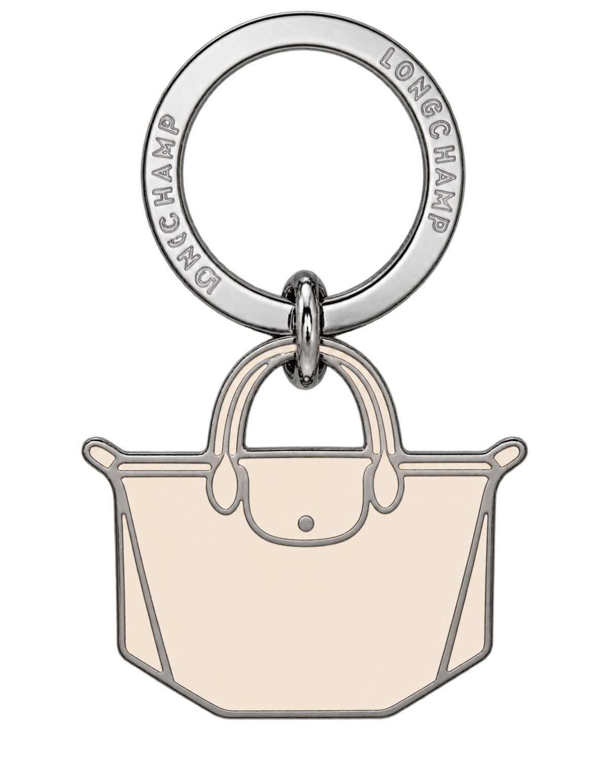 Le Pliage Key rings Ecru - Metal