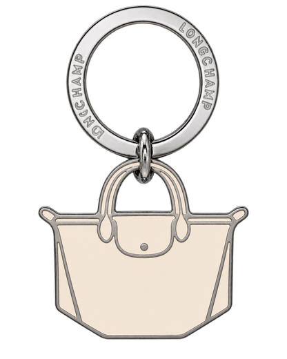 Le Pliage Key rings Ecru - Metal