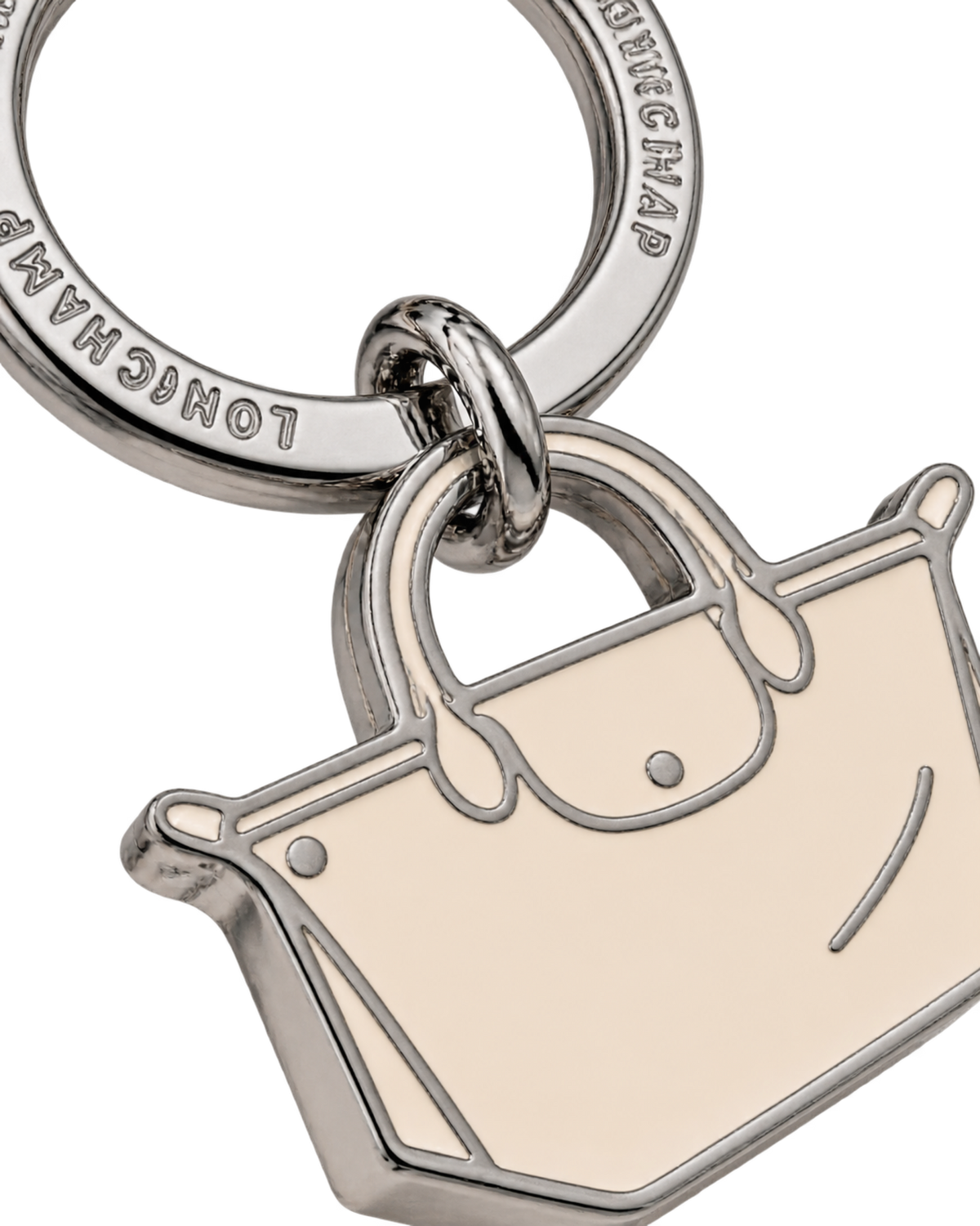 Le Pliage Key rings Ecru - Metal