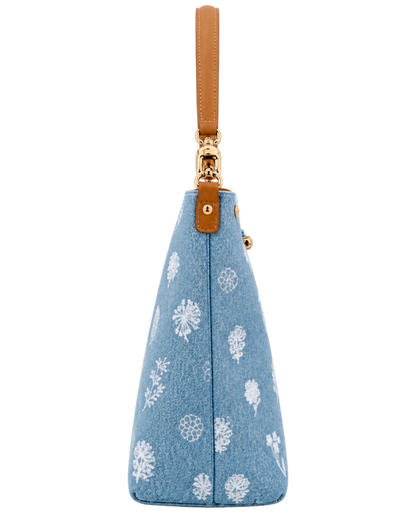 Le Roseau M Hobo bag Sky Blue - Canvas