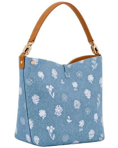 Le Roseau M Hobo bag Sky Blue - Canvas