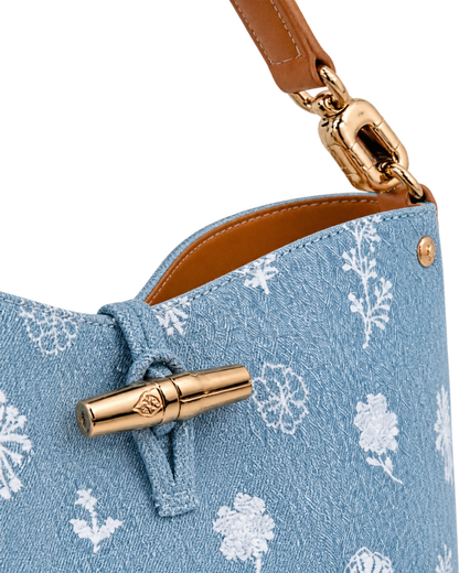 Le Roseau M Hobo bag Sky Blue - Canvas
