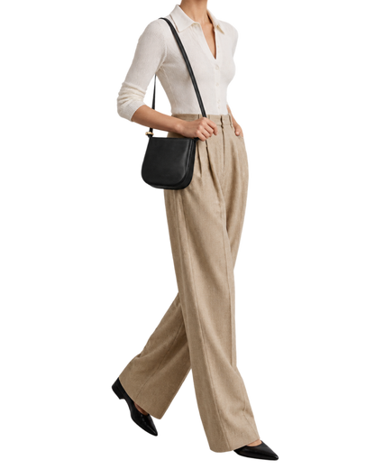 Le Roseau S Crossbody bag Black - Leather