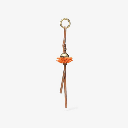 Leather Flower Bag Charm