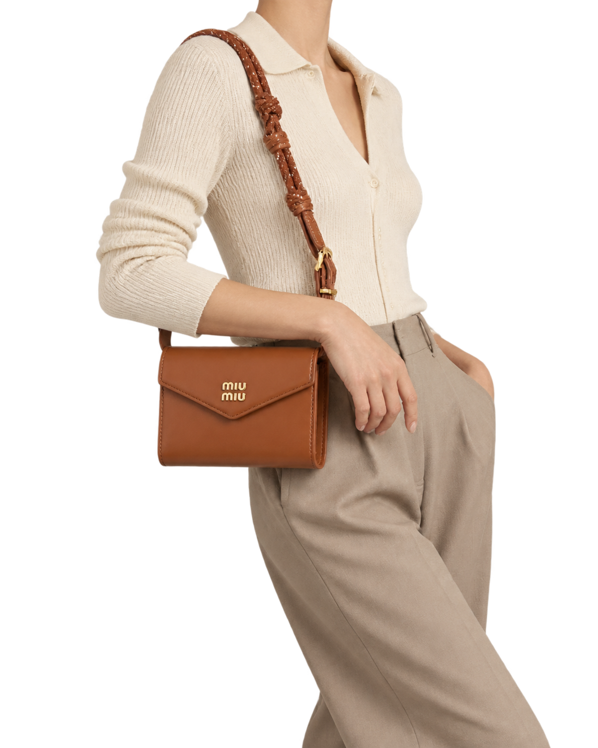 Leather shoulder wallet