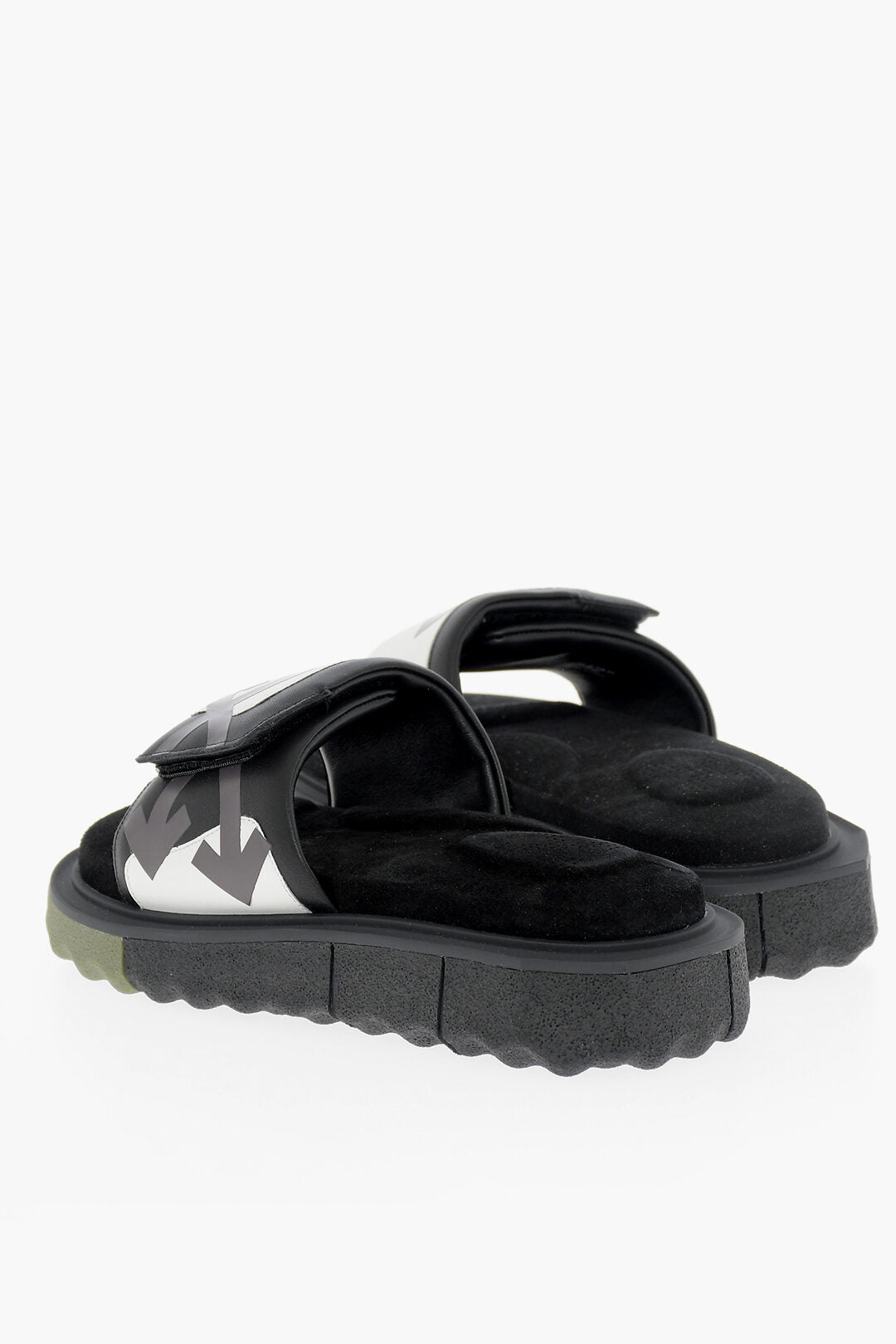 Off White Off-White Leather Slides with Touch Strap Closure - Size: UK 7 Sneakers | Shop From The Mirage