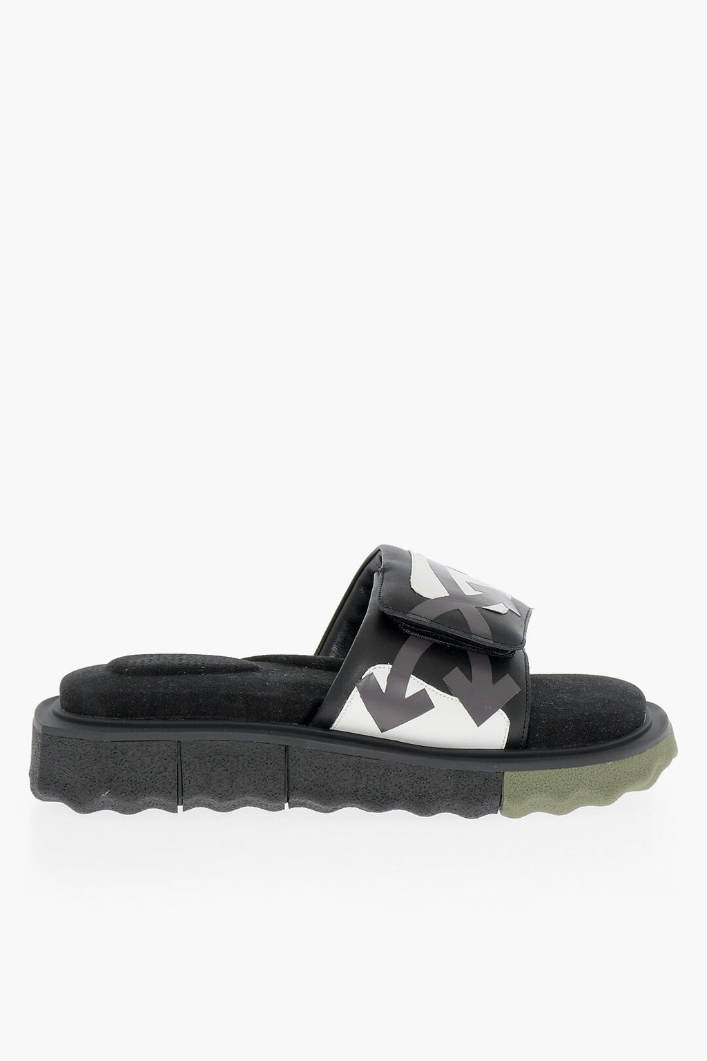Off White Off-White Leather Slides with Touch Strap Closure - Size: UK 7 Sneakers | Shop From The Mirage