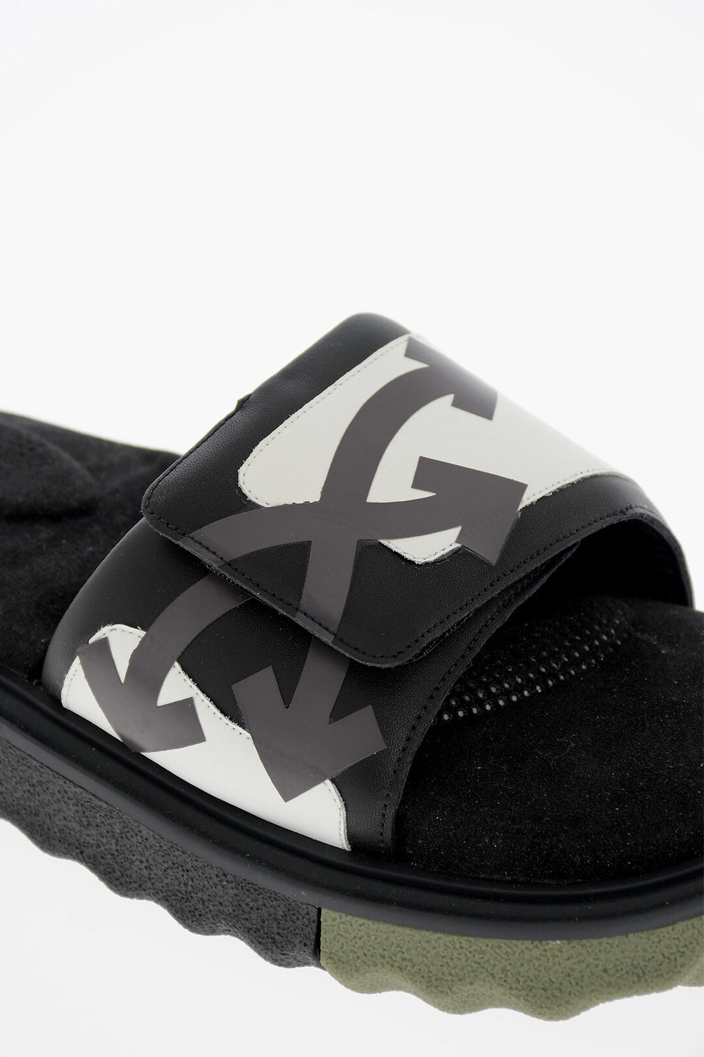 Off White Off-White Leather Slides with Touch Strap Closure - Size: UK 7 Sneakers | Shop From The Mirage