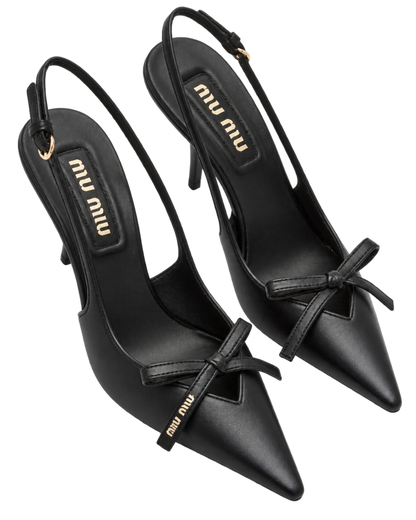 Leather slingback pumps