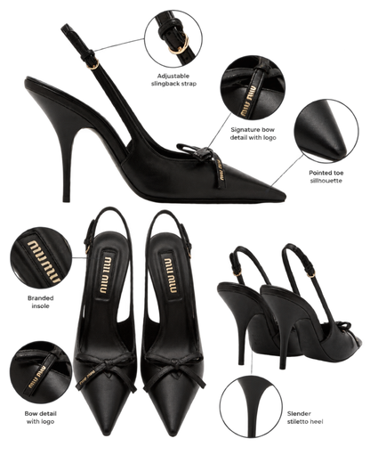 Leather slingback pumps