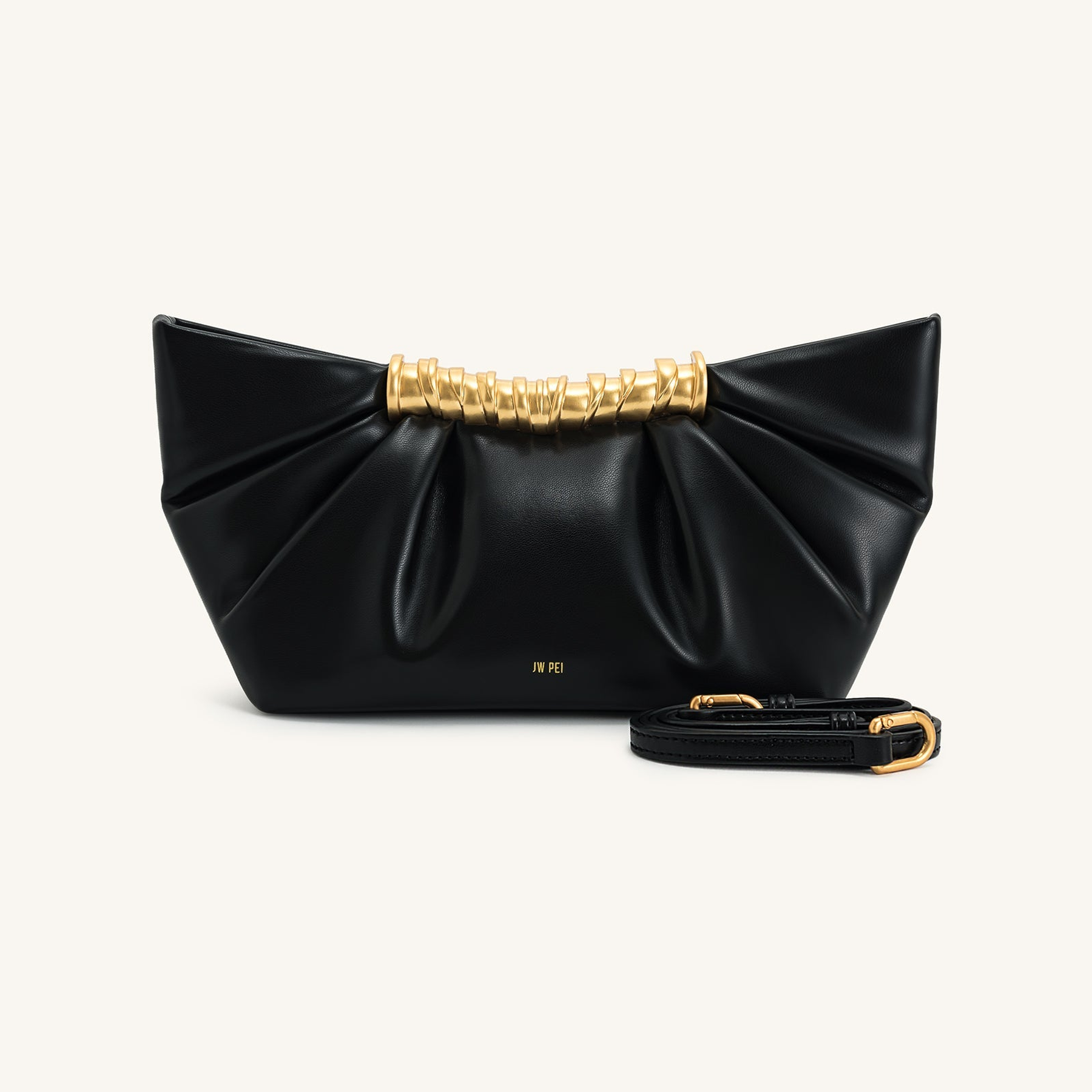 Leia Pleated Clutch - Black