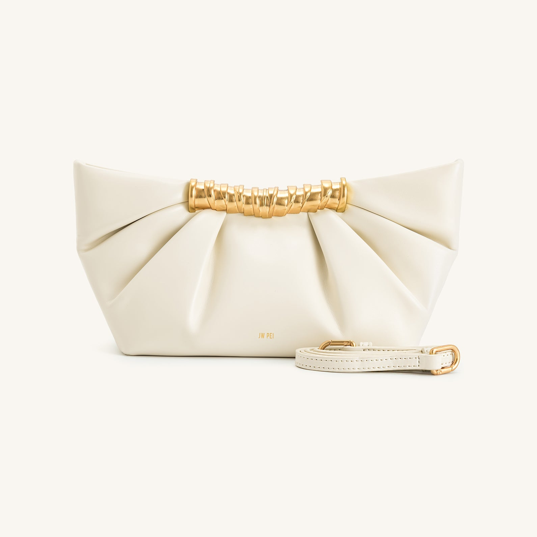 Leia Pleated Clutch - White