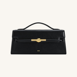Lena Metal Rope Knot Top Handle Bag - Black
