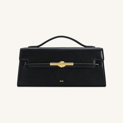 Lena Metal Rope Knot Top Handle Bag - Black