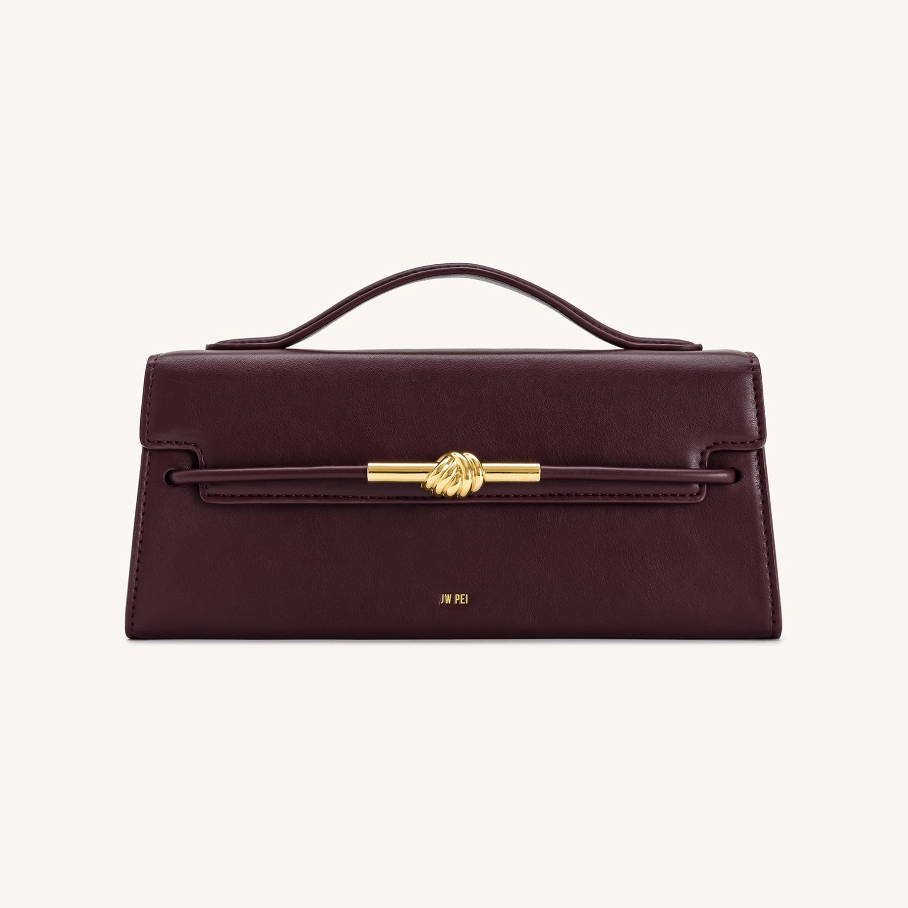 Lena Metal Rope Knot Top Handle Bag - Deep Claret