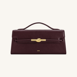 Lena Metal Rope Knot Top Handle Bag - Deep Claret