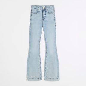 Light Blue High Rise Tummy Hold Flare Jeans