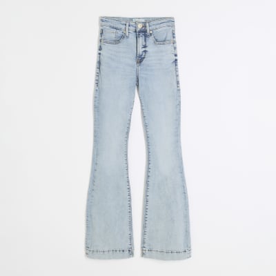 Light Blue High Rise Tummy Hold Flare Jeans