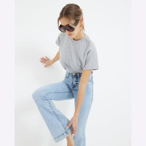 Light Blue High Rise Tummy Hold Flare Jeans