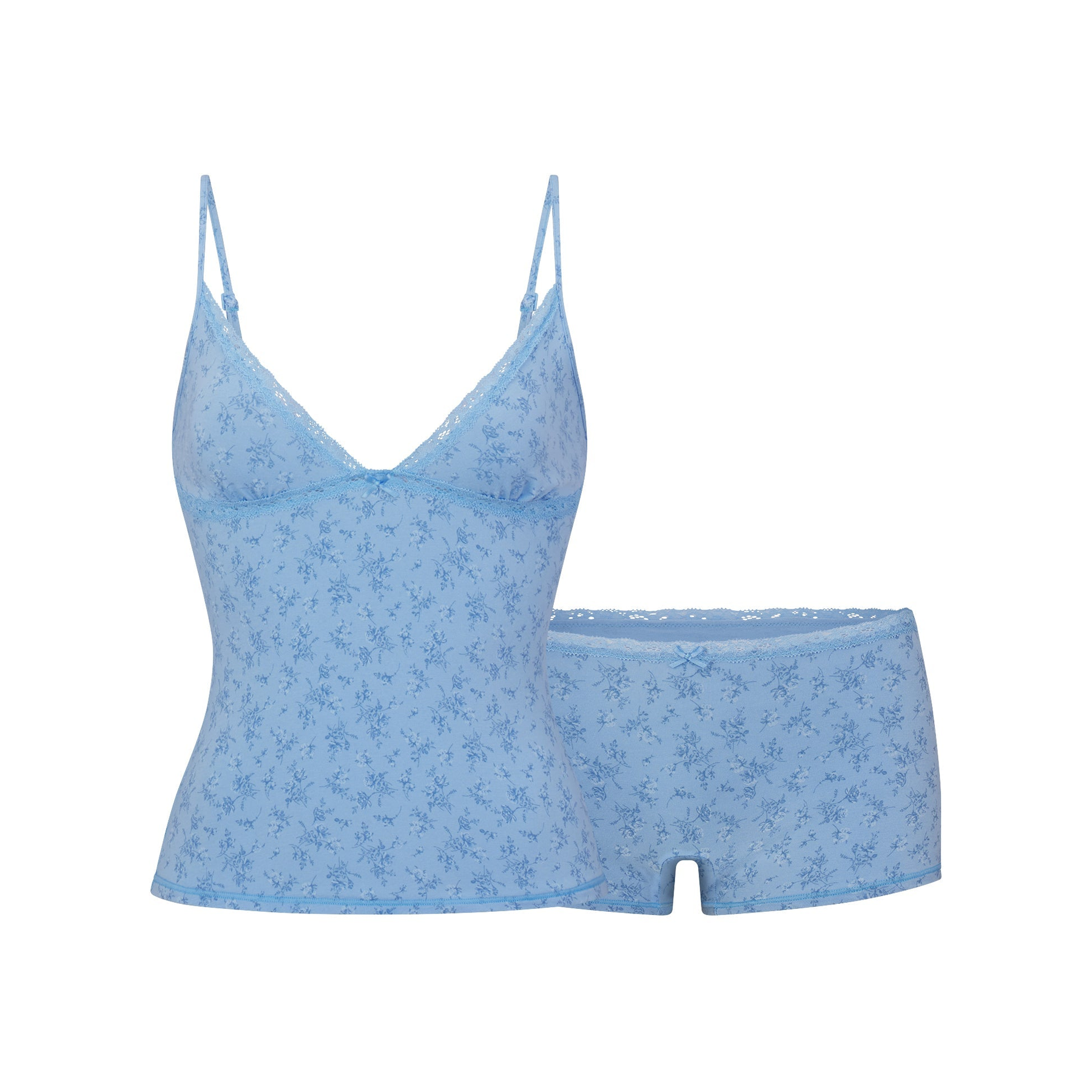 Lightweight Cotton Lace Cami and Boy Short Set