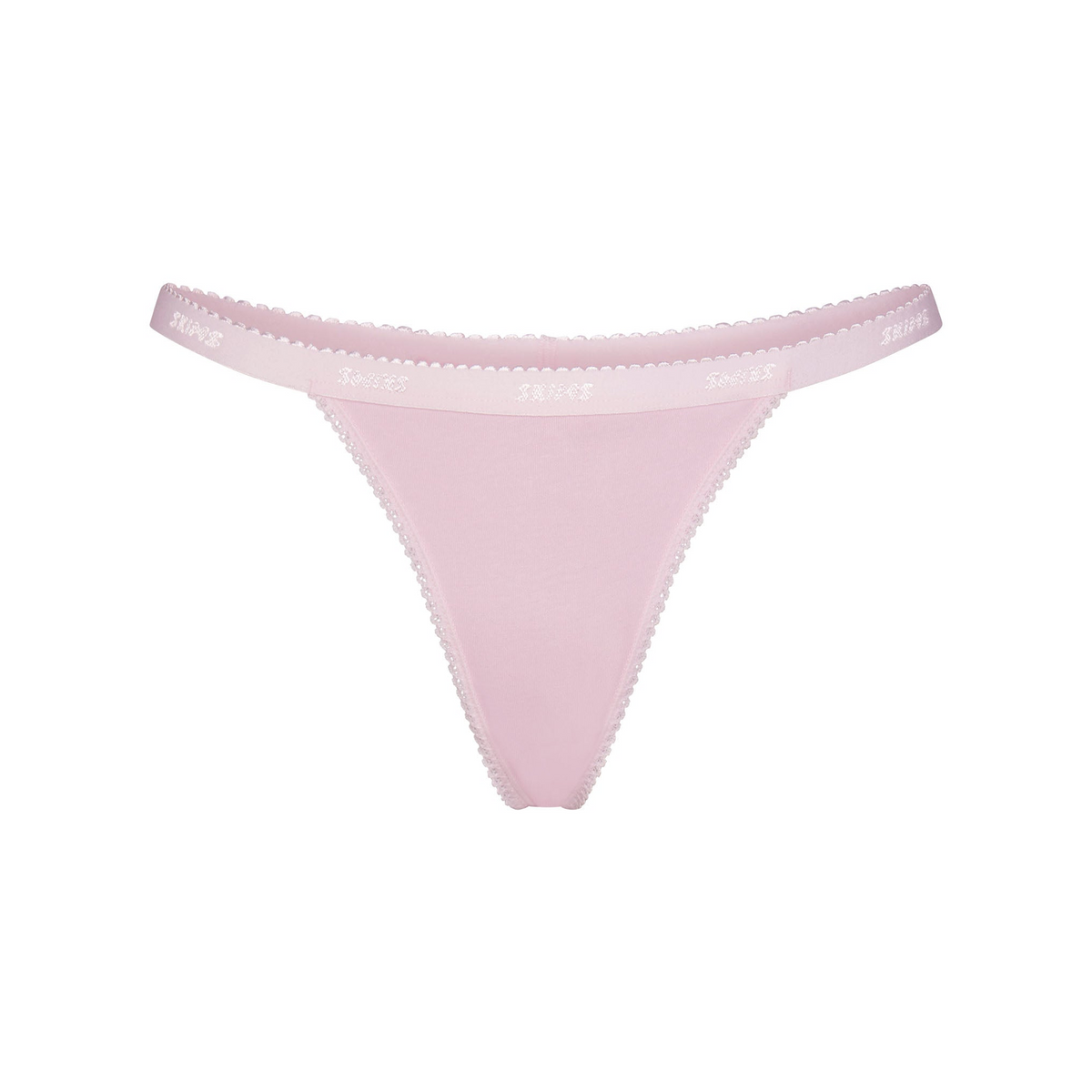 Lightweight Cotton Logo Picot Thong