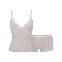 Lightweight Cotton Pointelle Lace Cami and Boy Short Set