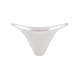 Lightweight Cotton Pointelle Lace String Thong
