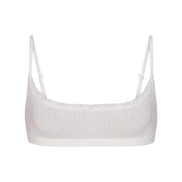 Lightweight Cotton Pointelle Scoop Bralette