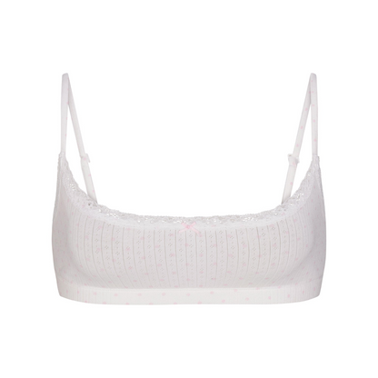 Lightweight Cotton Pointelle Scoop Bralette