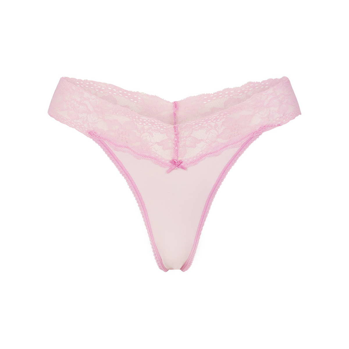 Lightweight Cotton Wide Lace Thong