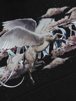 Amiri Pegasus Script Logo Hoodie in Black