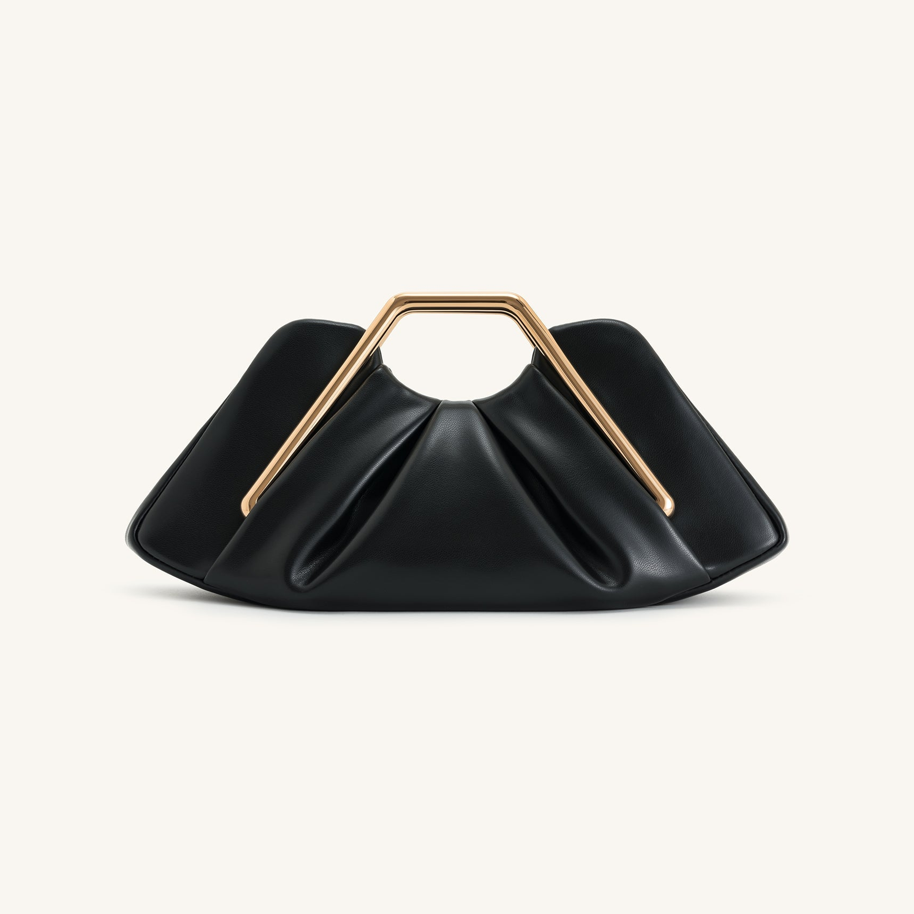 Lila Metal Frame Clutch - Black