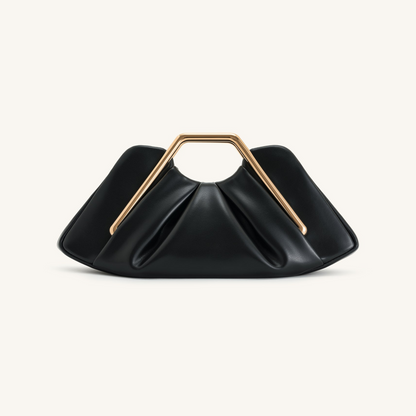 Lila Metal Frame Clutch - Black
