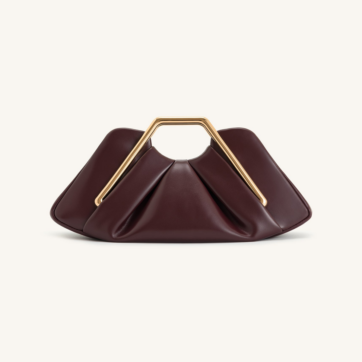 Lila Metal Frame Clutch - Burgundy