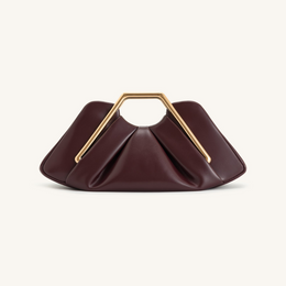Lila Metal Frame Clutch - Burgundy