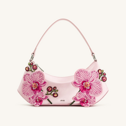 Lily Orchid Embroidered Shoulder Bag - Pink
