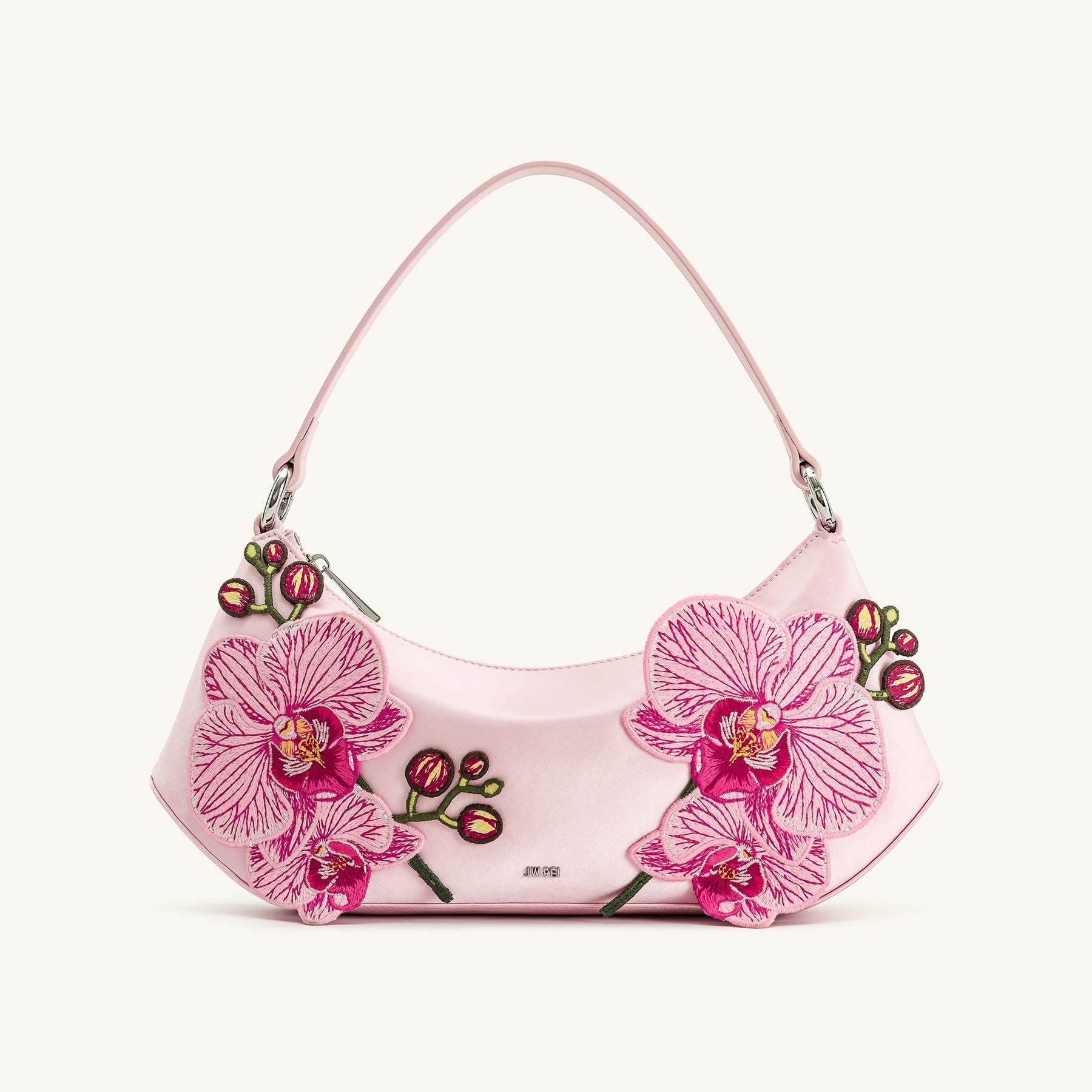 Lily Orchid Embroidered Shoulder Bag - Pink