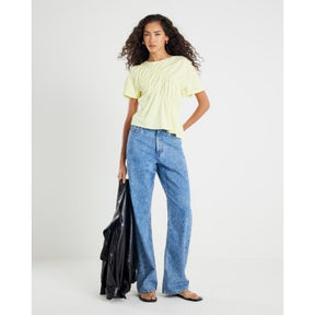 Lime Short Sleeve Ruched Front T-shirt