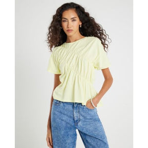 Lime Short Sleeve Ruched Front T-shirt